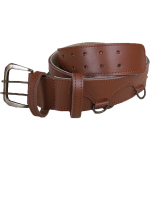 Ledergürtel mit Doppelschnalle und D-Ringen rotbraun Ledergürtel mit Doppelschnalle und D-Ringen rotbraun